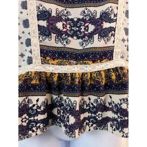 Xhilaration Women's‎ Halter L Top Y2K Floral Peplum Sleeveless Boho Festival VTG - Picture 7 of 13